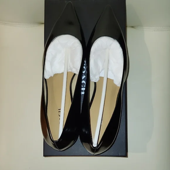 Coach UniPump Black Jet Mirror Kitten Heel Pump - Size 8.5 (Box D) - Picture 5 of 15